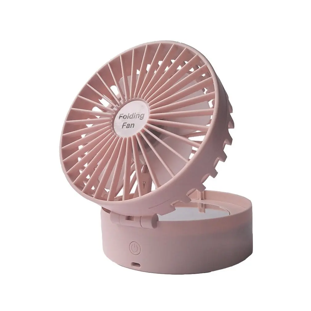 

Air Conditioner Creative Folding Mirror Fan Usb Storage Portable Makeup Mirror Small Fan Student Foldable Pocket Cute Fan