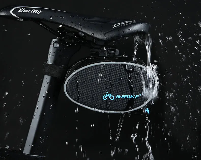 INBIKE 1L велосипедная сумка, водонепроницаемая седельная сумка, Противоударная большая велосипедная задняя седельная сумка, MTB Аксессуары для велосипеда, светоотражающая велосипедная сумка