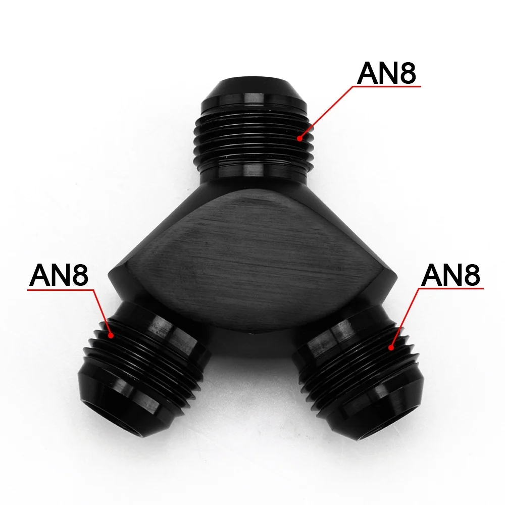 AN8 BLACK AN6 AN8 AN10 Алюминиевый Y Блок адаптер фитинги адаптер Черный Y Тип нефтяной трубы соединение - Цвет: AN8 BLACK