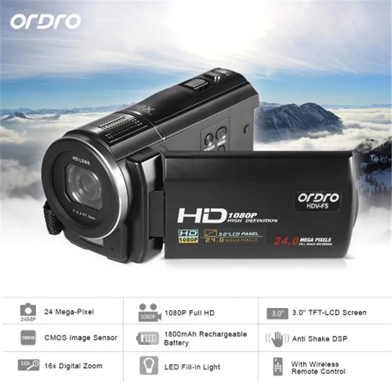 HDV F5 1080P Full HD 3 0 &quotвращающийся сенсорный экран lcd Цифровая видеокамера регистратор