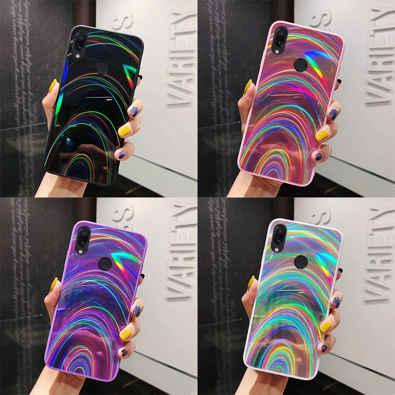 Градиентный Радужный зеркальный чехол для Huawei P30 Pro P20 Mate 30 lite Y5 Y6 Y7 prime P Smart 2019 Honor 8X