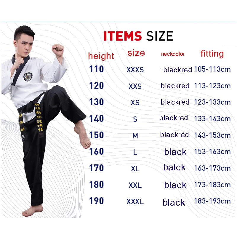 

Taekwondo Uniforms Adult Male Female Child White Breathable Cotton Taekwondo Clothes Taekwondo Set