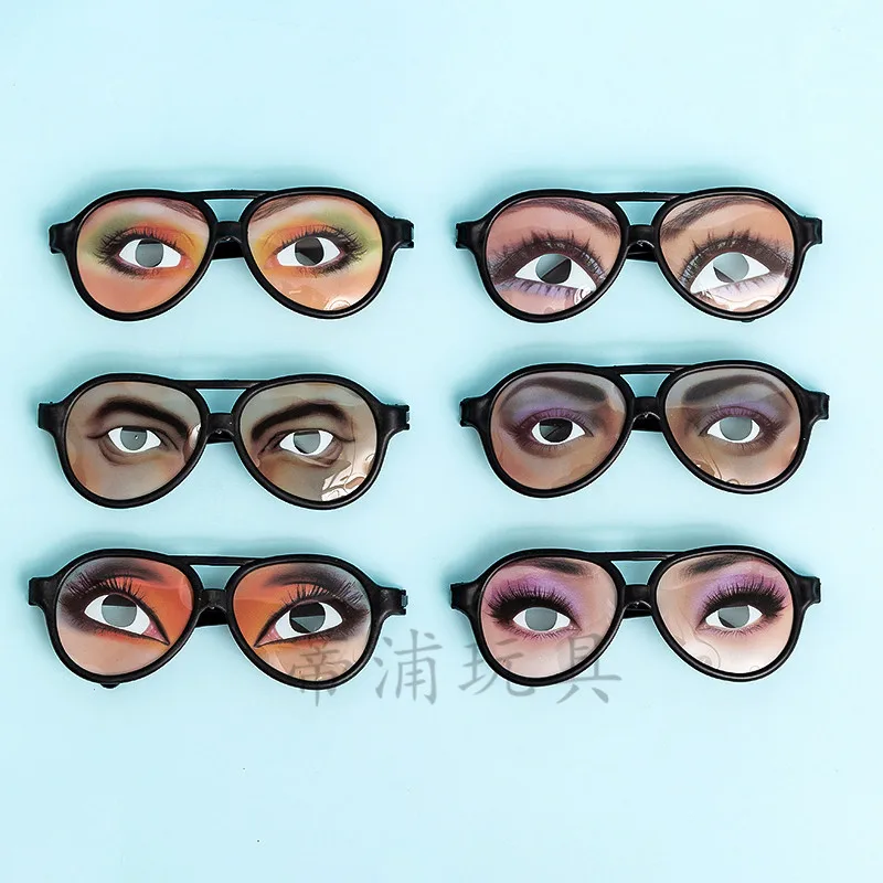 

6Pcs Halloween Funny Glasses Tricky Pattern Party Glasses April Fools' Day Spoof Toys Cosplay Stage Props