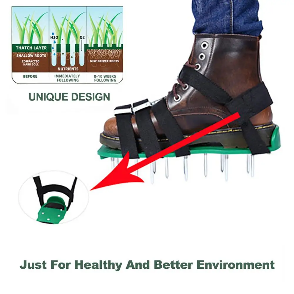 

1Pair Grass Spiked Gardening Walking Revitalizing Lawn Aerator Sandals Shoes Nail Shoes Tool Nail Cultivator Yard Garden Tool