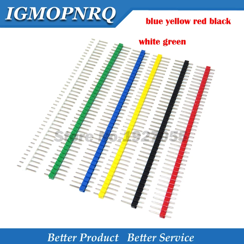 10 шт. 1x40Pin 2 54 однорядные иглы синий желтый красный черный белый зеленый круглый