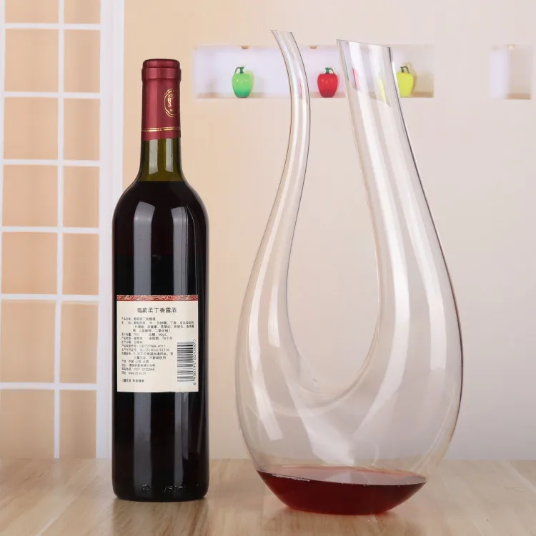 

U-shaped Lead-free Crystal Glass Decanter Quick Decanter for Red Wine