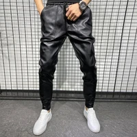 new winter thick warm pu leather pants men clothing 2021 simple big pocket windproof casual motorcycle trousers black plus size