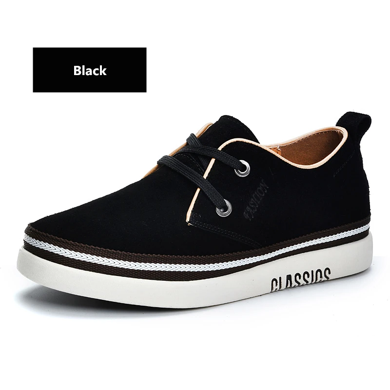Black Elevator Shoe Misalwa/мужская повседневная обувь из коровьей замши; мужская обувь, увеличивающая рост; Цвет Кофейный, коричневый; Мужская обувь; Роскошная Брендовая обувь; размеры 38-43 - Цвет: Black Elevator Shoe