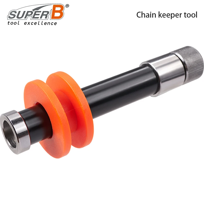 

Super B TB-CH30 Bicycle Chain Keeper Tool Fits 12 mm Thru Axle Adjustable Design Fits 130 ~ 150 mm in Hub Width Bike Tool