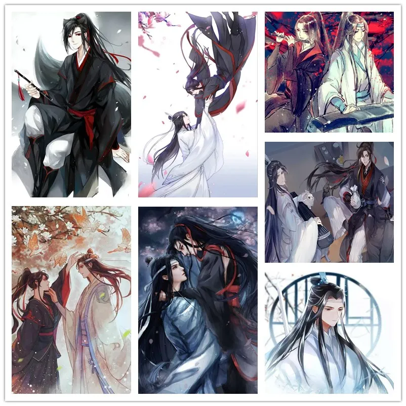 5D DIY круглая квадратная алмазная живопись анимация волшебник прек Lan Wangji 3D