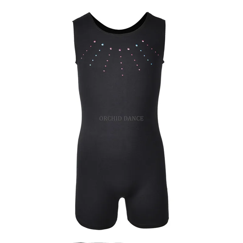 Дешевая блестящая одежда для гимнастики Unitards гимнастические трико для мальчиков
