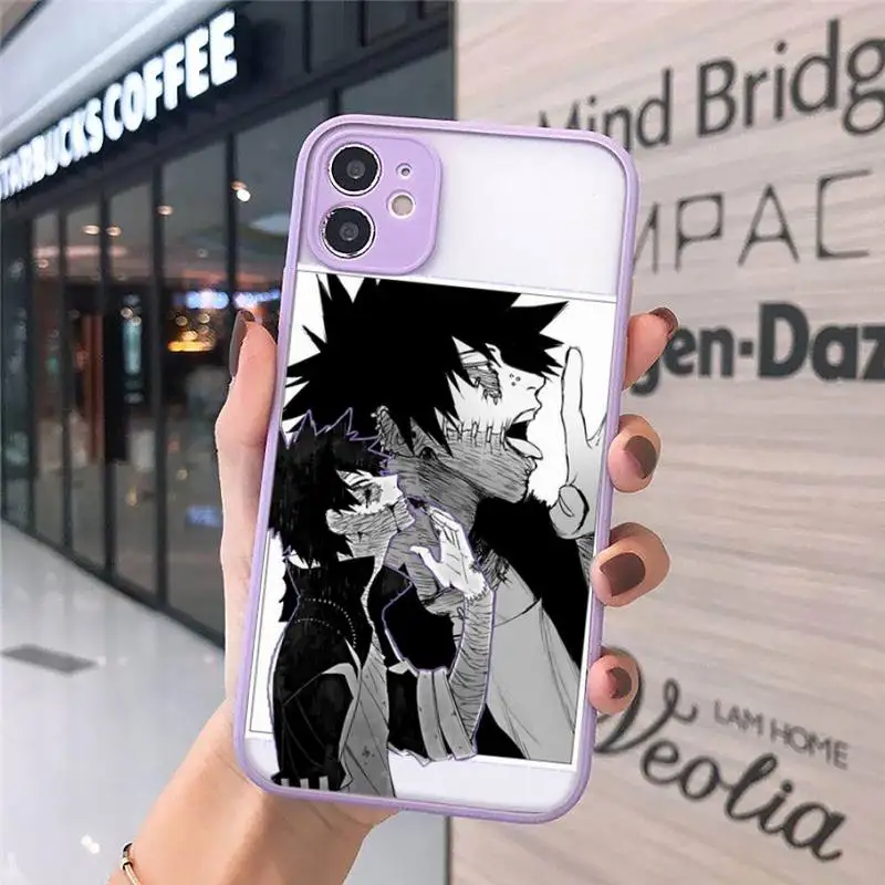 

My hero academia Phone Cases Matte transparent For Purple iPhone 12 Mini 11 Pro XR XS Max 7 8 Plus X Back Cover