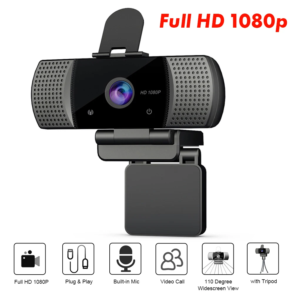 Широкоугольная USB веб камера Full HD 1080P USB2.0 с микрофоном для обучения прямой