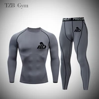 new mens fitness jogging training tight fitting quick drying clothes riding sanda sweatshirt rashguard running sports suit