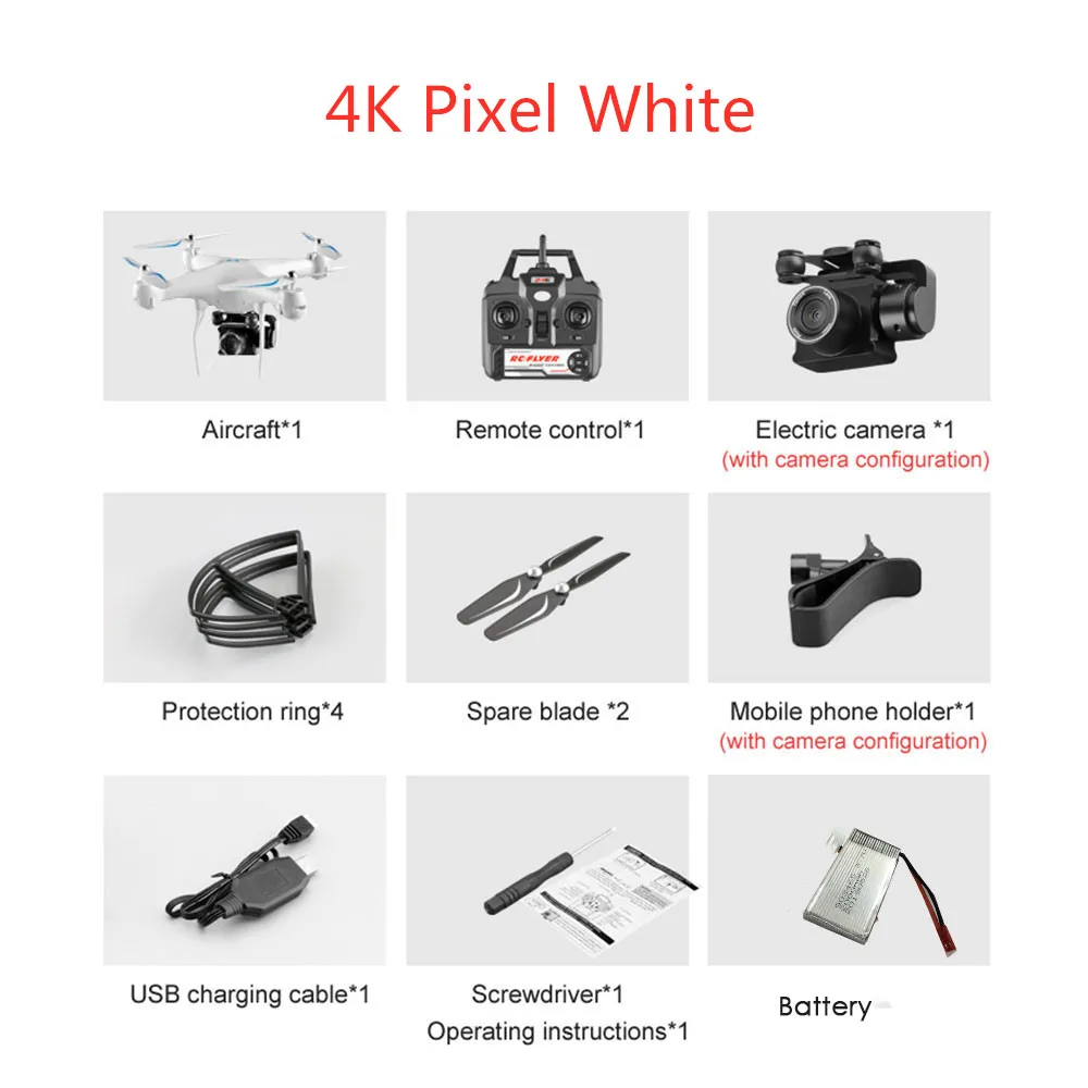 4K Pixel white 1B Дрон S32T Поворотная камера HD Антенна Quadrangle wifi fpv Дрон RC вертолет камера Вертолет камера Квадрокоптер полёт 20 минут - Цвет: 4K Pixel white 1B