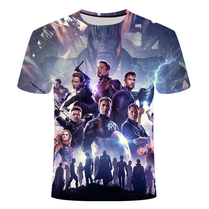 Новинка 2019 футболка Marvel Avengers 4 final с 3d принтом супергероя Америки для косплея