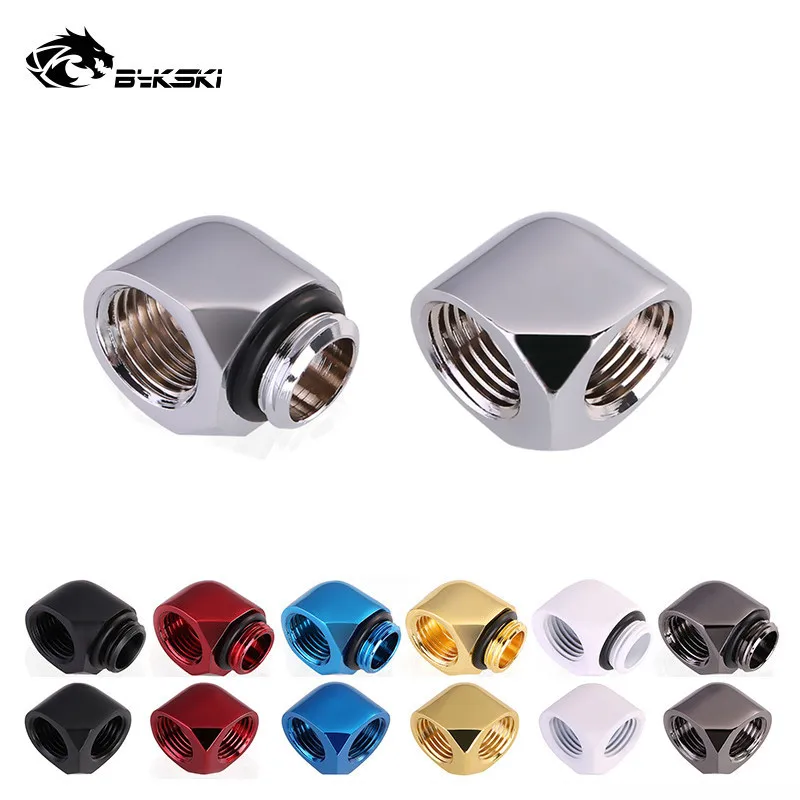 Угловой 90 градусный адаптер Bykski фитинговая труба колено 2F / F M G1/4 7 цветов|Кулеры и