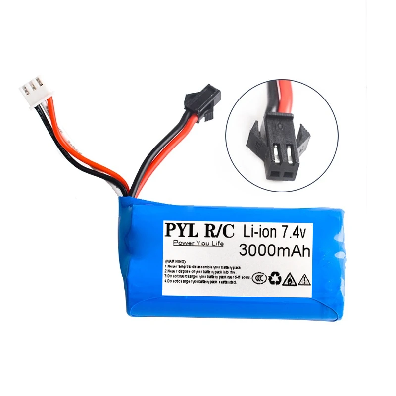 Аккумулятор PYL R/C 7 4 В 1500 мАч 18650 lipo батарея для Udi U12A Syma S033g Q1 H100 H101 H102 H103 FT009 rc модель