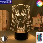 3d лампа The Rising of the Shield Hero, ночсветильник в стиле аниме для спальни, Декор, кавайная фигурка рафталии, фонасветильник