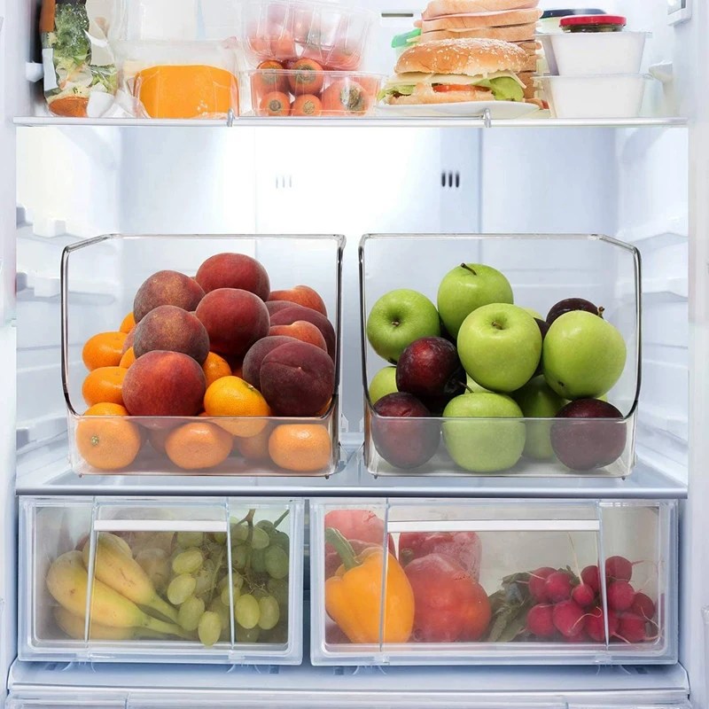

4Pcs Shelf Dividers, Closet Organization and Storage & 4Pcs Plastic Storage Bins Clear Pantry Organizer Box