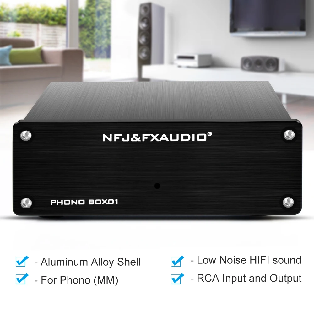 

FX-Audio Vinyl Record Player Preamplifier Mini MM Phono Preamp Amplifier BOX01 For Home Theater DIY