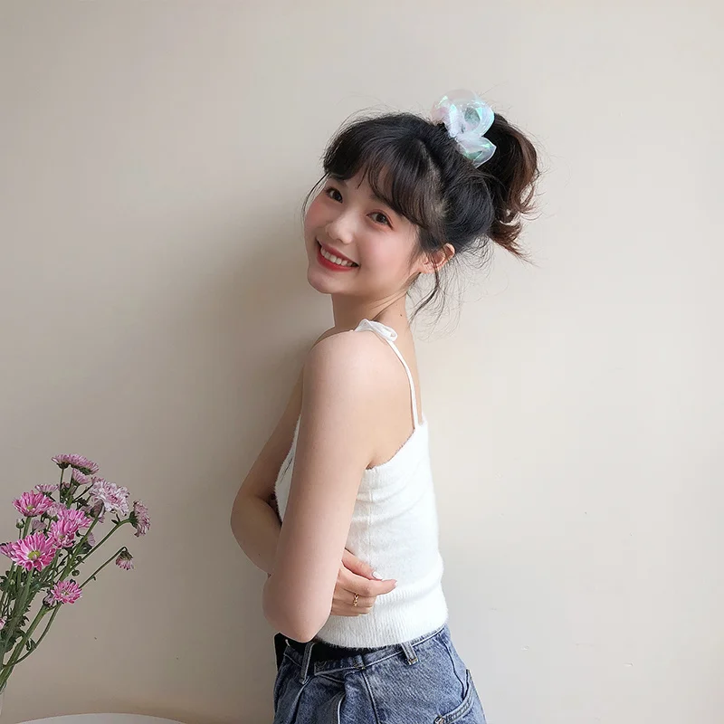 Резинка для волос шифоновая в сеточку летняя эластичная заколка девочек и женщин