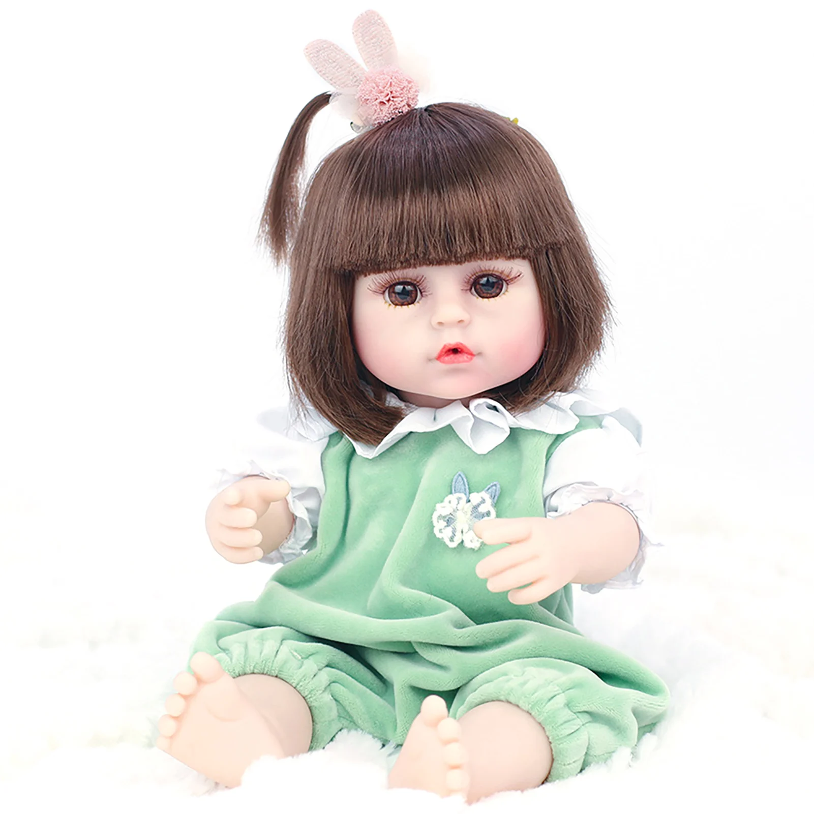 

38cm With Clothes Hand Painted Birthday Gift Lifelike Lovely Playmate Soft Vinyl Full Body Kids Toy Reborn Baby Doll Newborn