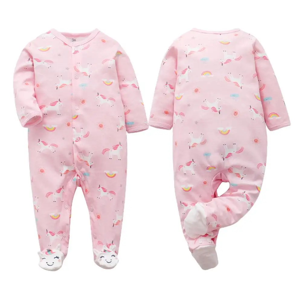 Footed Newborn Baby Pajamas Rompers 2019 Dinosaur All Start boys overalls infant bebes jumpsuit baby Sleepwear |