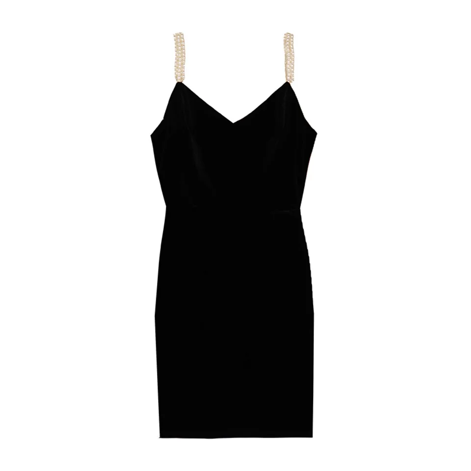 

Summer Spaghetti Strap Beading Dress Women Fashion All Match Mini Dress Sexy Nightclub Package Hip Dress Female Vestidos