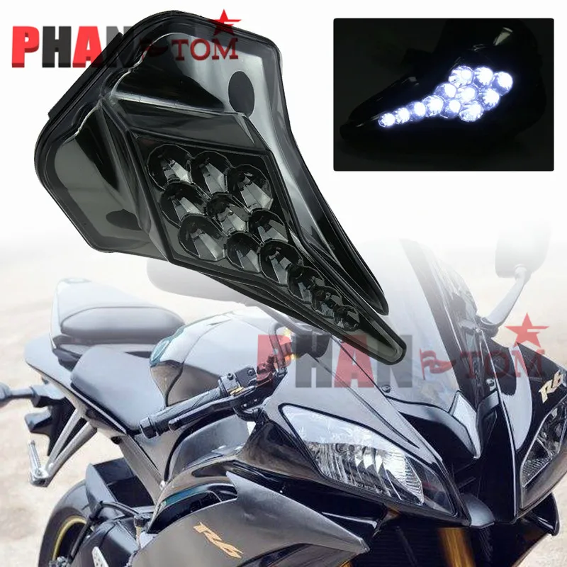 

For YAMAHA YZFR6 08-12 Motorcycle Accessories Front Center Marker LED Pilot Light Black YZF R6 2008-2012