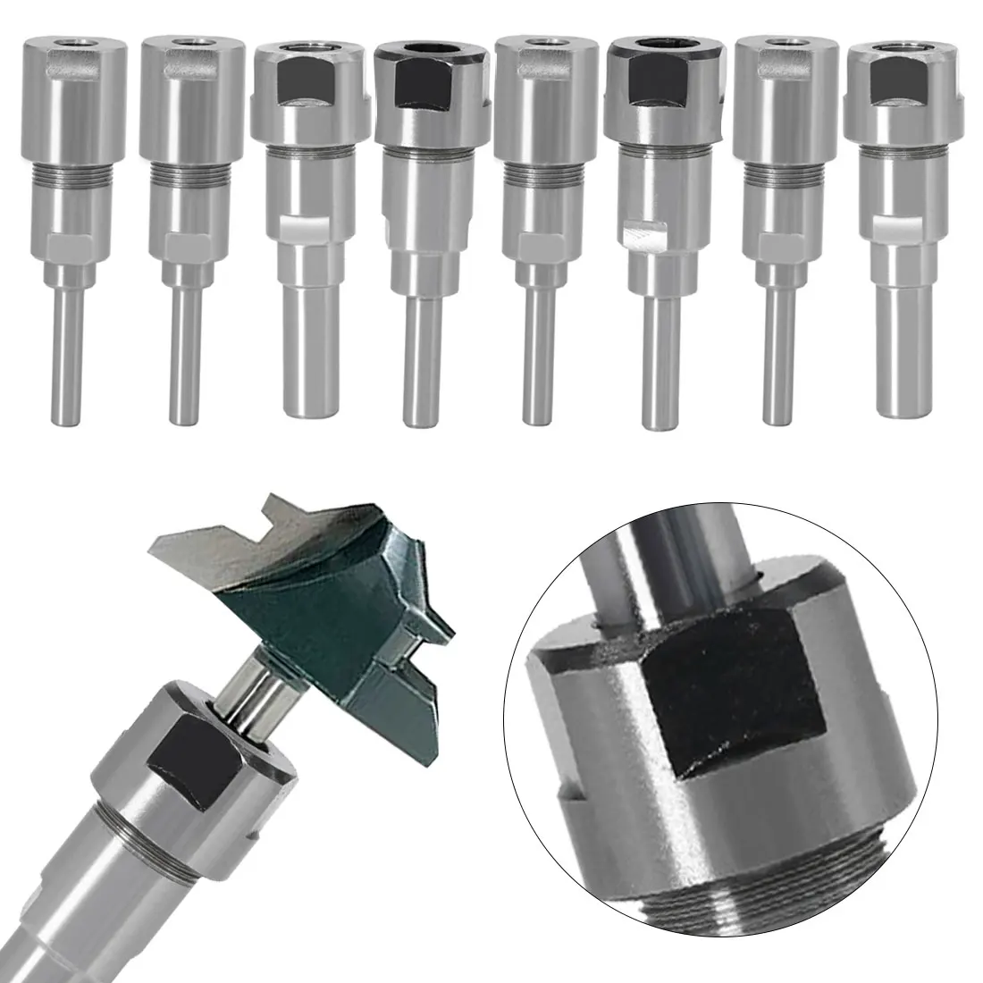 

Router Collet Extension Chuck Rod Engraving Machine Extension Rod with Spring Collet Set for CNC Milling Lathe Tool