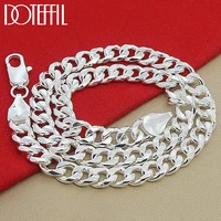 doteffil 925 sterling silver 10mm 22 inch men necklace side chain atmospheric jewelry statement necklace