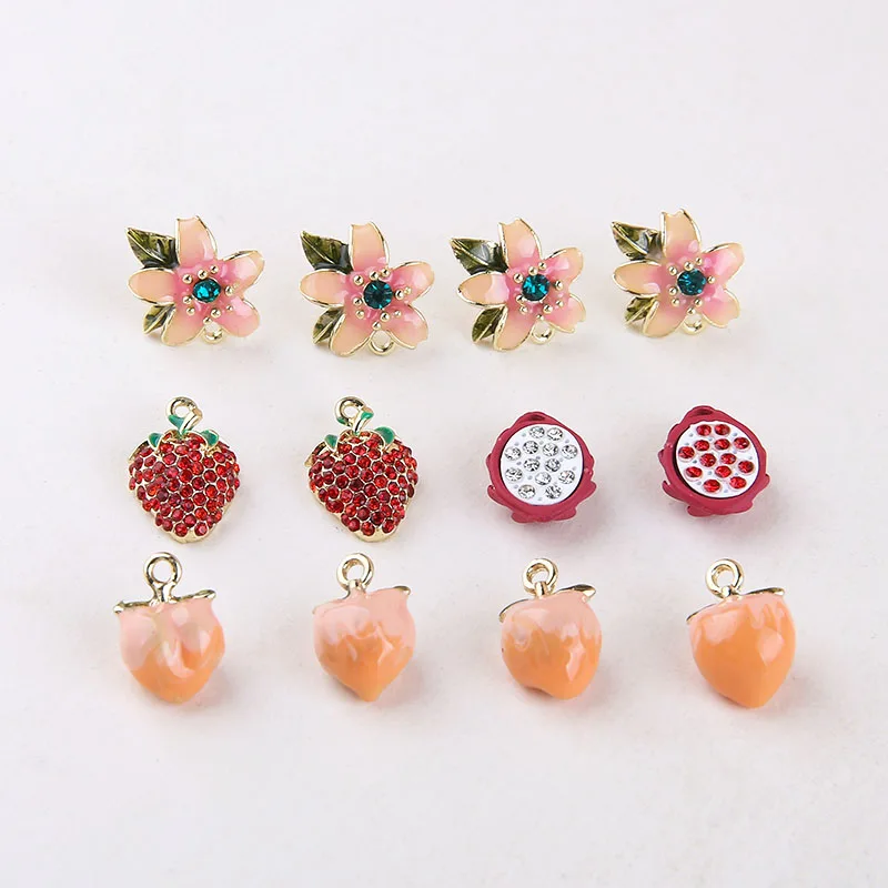 4 шт. новые серьги с фруктами и клубникой женские милые для девушек персиковым
