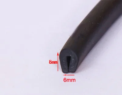 6x8mm 1 метр u-канал Автомобильная дверь, окно, край, защита, резиновая уплотнительная полоса, уплотнительная полоса, стекло, край, отделка, душевая уплотнение для стеклянной двери, прокладки - Цвет: 6x8mm