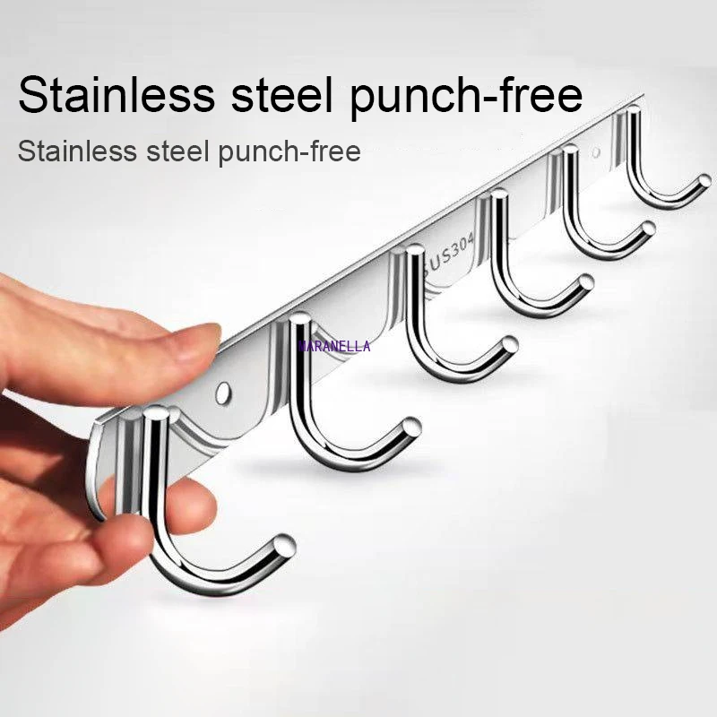 304 нержавеющая сталь крюк дырокол-Бесплатные Крючки Крючок полотенца для ванной