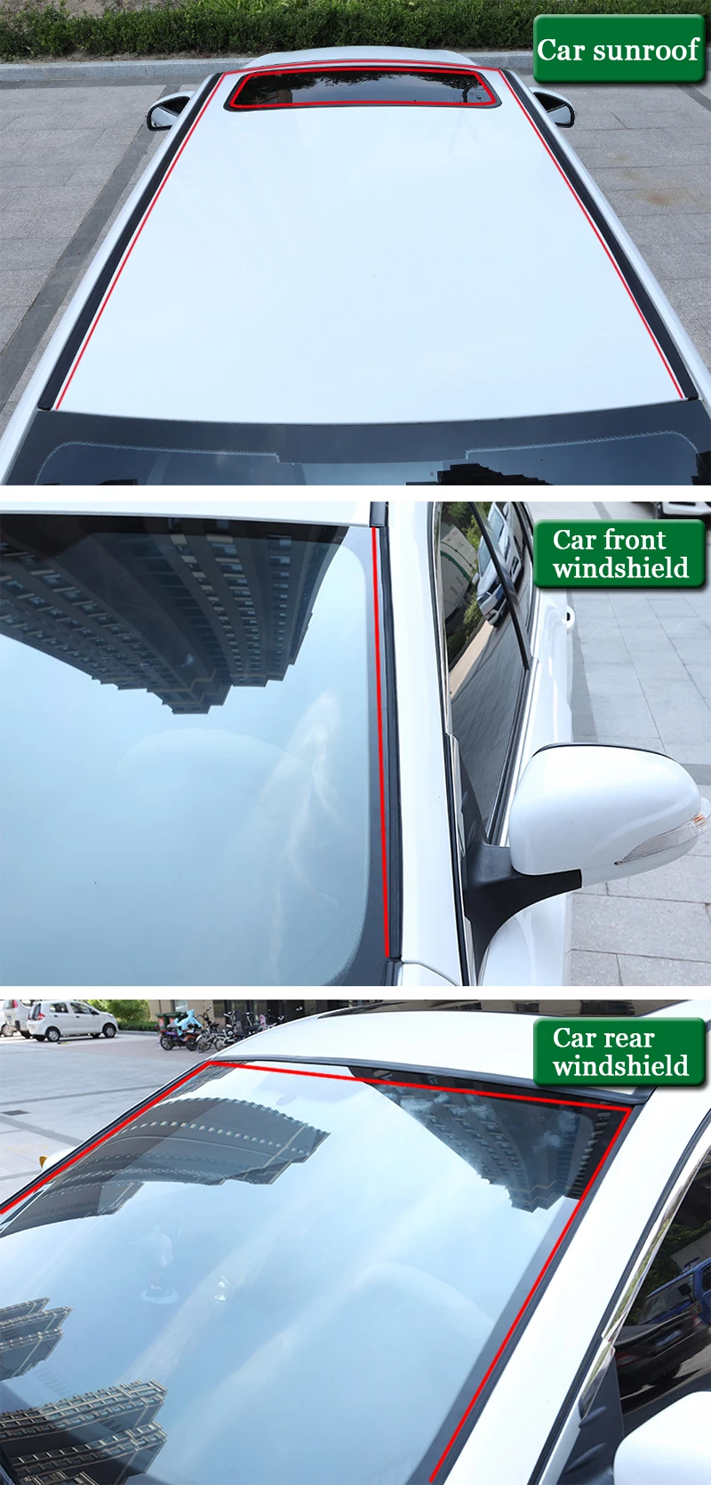 2 м автомобильные уплотнительные полосы Авто протектор уплотнения стикер оконный край лобовое стекло крыша EPDM резиновая уплотнительная полоса шумоизоляция аксессуар