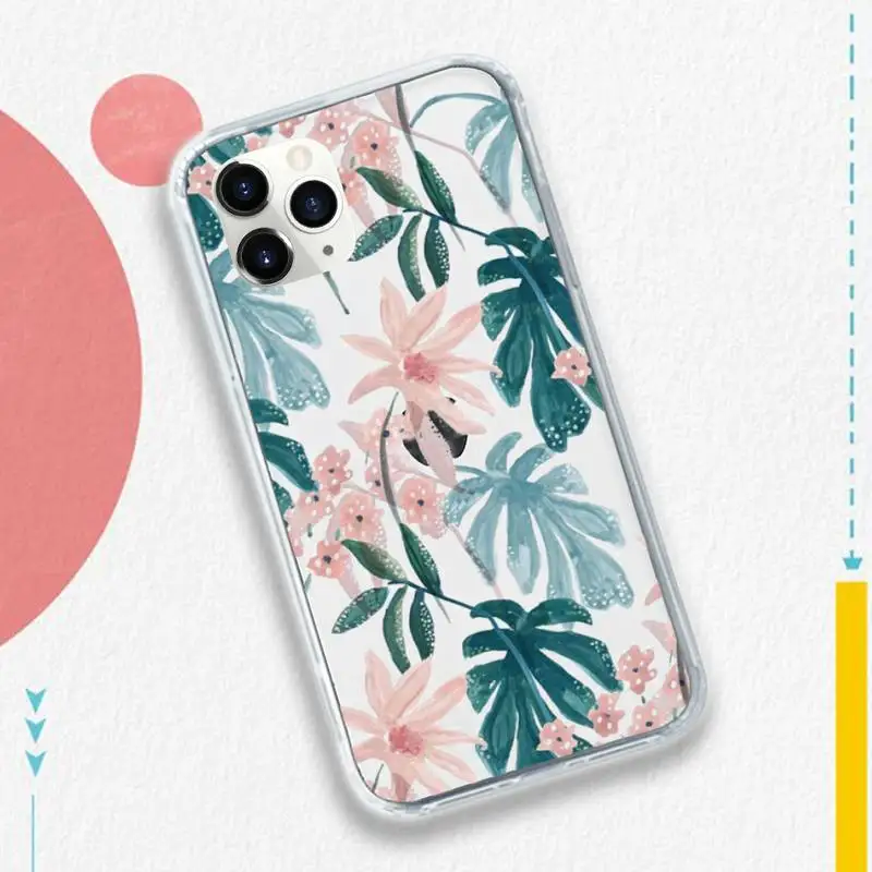

Retro Floral Leaf Phone Cases Transparent soft For iphone 5 5s 5c se 6 6s 7 8 11 12 plus mini x xs xr pro max