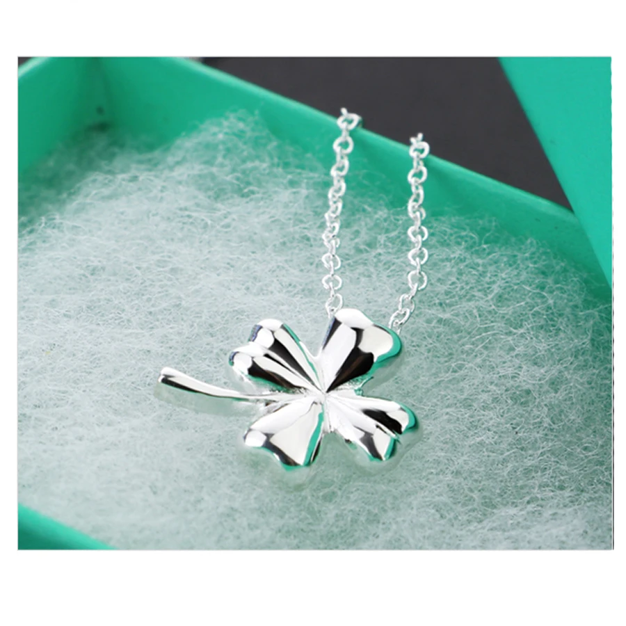 Простое изящное модное ожерелье из стерлингового серебра 100% пробы с кулоном в