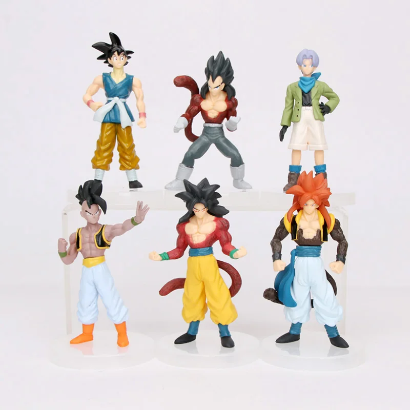 6 шт./компл. Dragon Ball Z Супер Саян Сон Гоку ячейки Фриза Gogeta Вегета готенкс Killin игрушечных пластиковых экшн фигурок из Dragon Ball Z модель