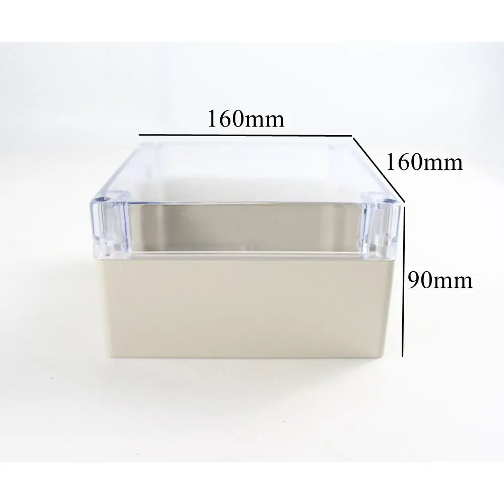160x160x90mm Waterproof Plastic Junction Box Transparent Clear Electrical Project Case ABS IP65 Outdoor Enclosure 160*160*90mm |