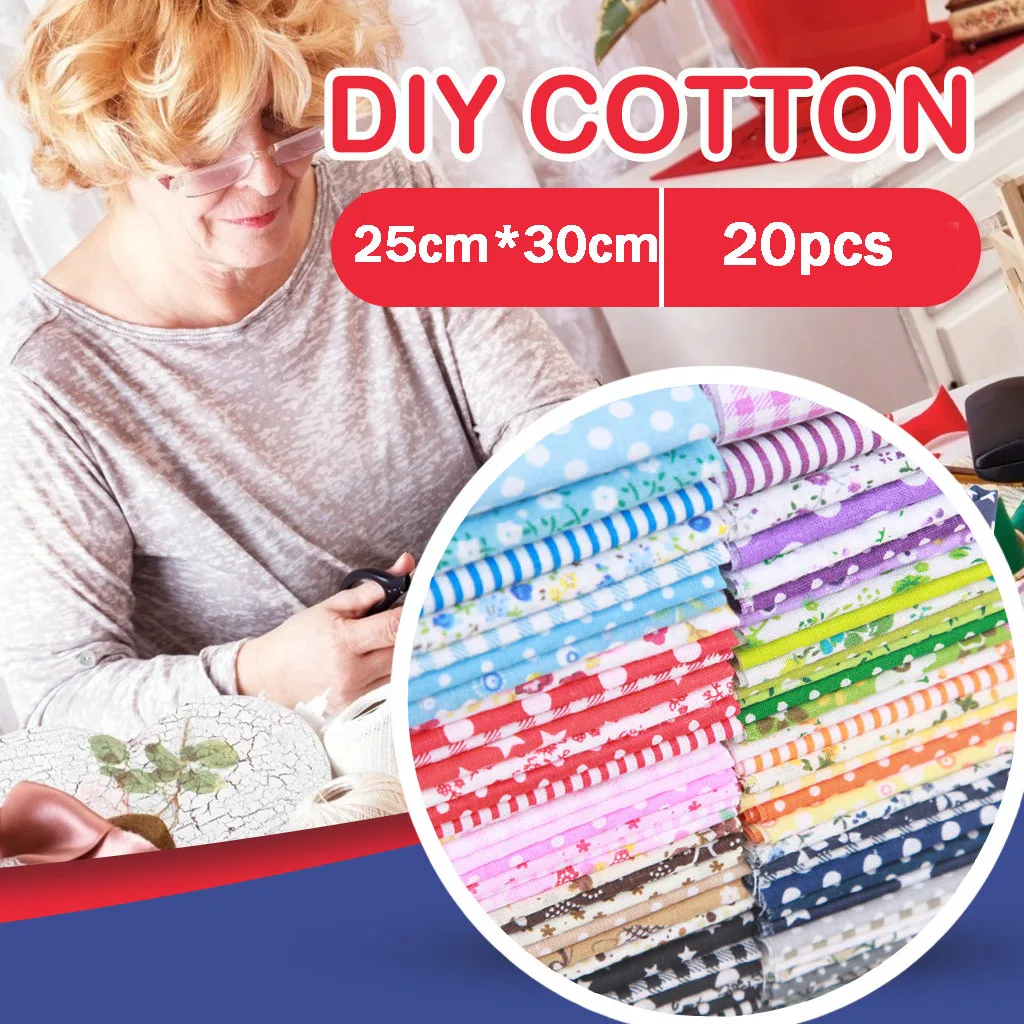 20 штук набор хлопковой ткани для рукоделия лоскутное шитье сделай сам узор с