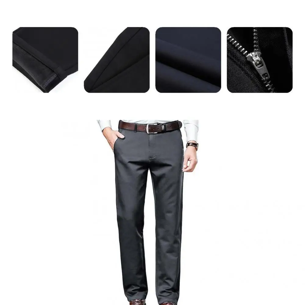 Осенне-зимние простые теплые Стрейчевые брюки мужские утепленные для поездок |