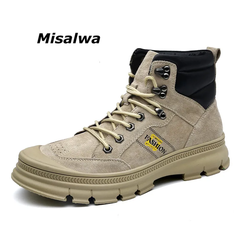 Misalwa/модные уличные зимние армейские ботинки Мужские военные дезерты Плюшевые