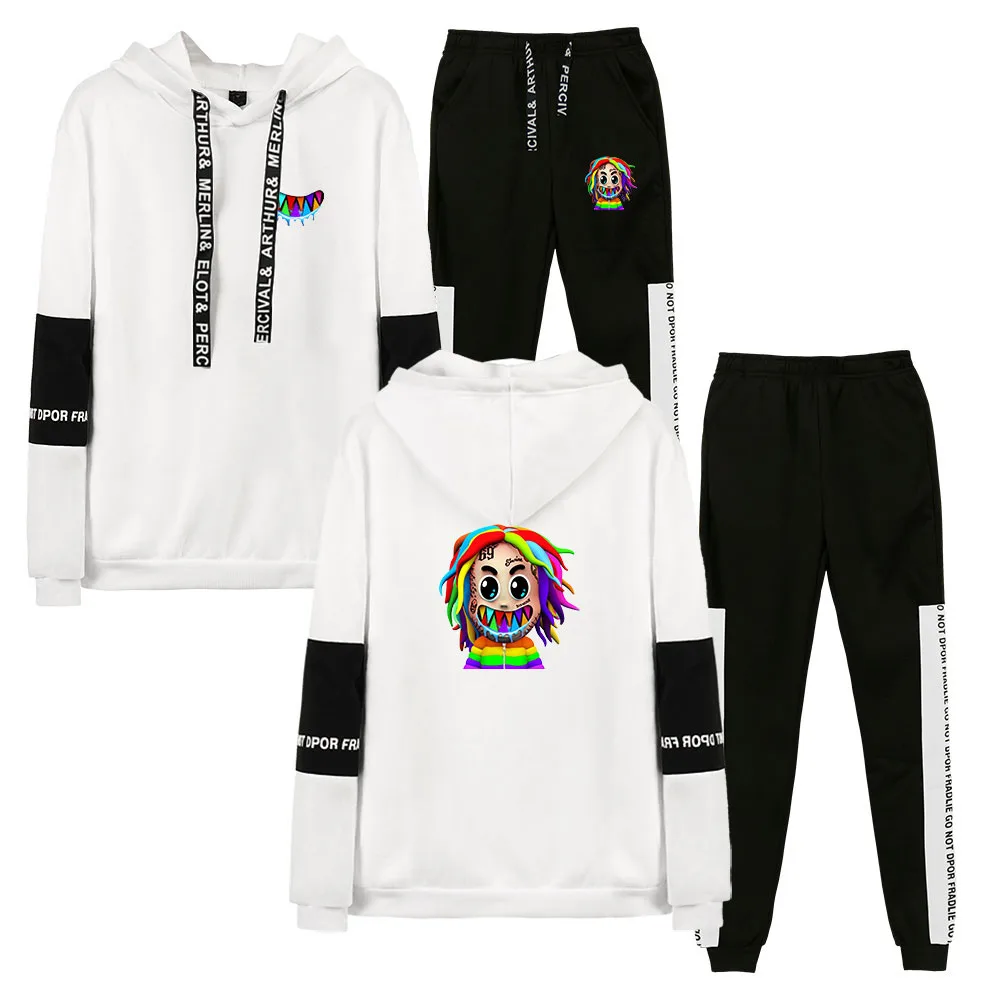 

6ix9ine 2020 New Album GOOBA Tracksuit Unisex Two Piece Set Long Sleeve Men's Hoodies+Sweatpants Women Casual Tekashi69 Clothes