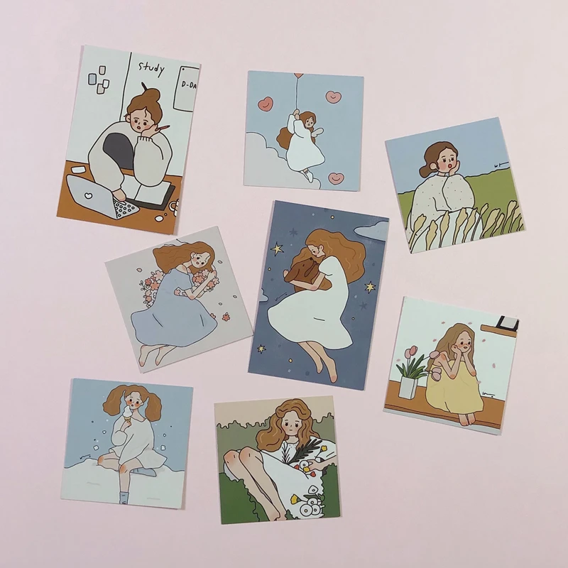 8 шт. корейский стиль для молодых девушек прекрасный мультфильм Инс альбом HD фото