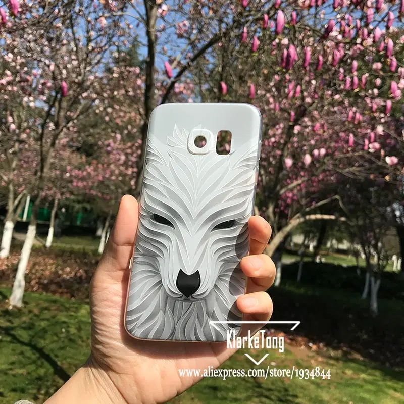 Роскошный 3D рельефный чехол для телефона с рисунком в виде животного для samsung S10 Plus S6 S7 edge чехол из ТПУ с рисунком волка