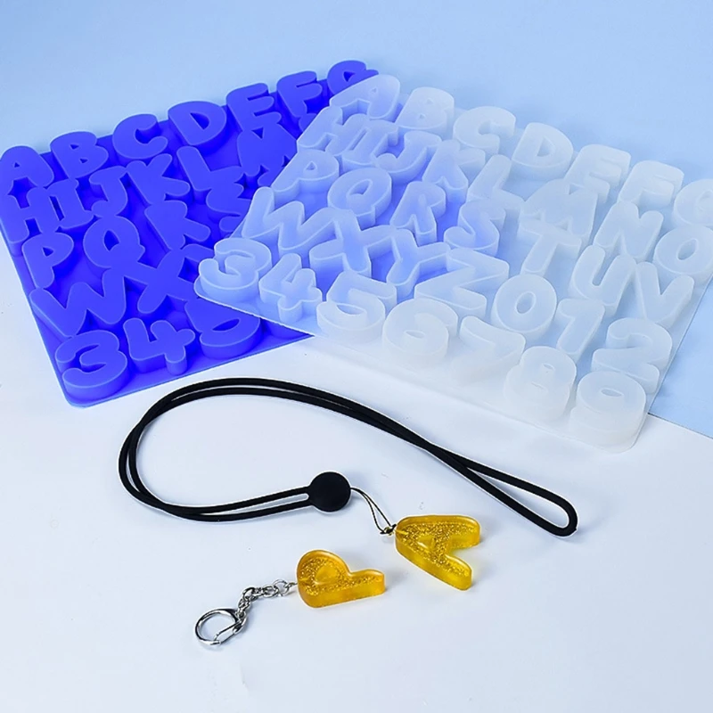 

Alphabet Epoxy Resin Mold English Letters Number Pendant Casting Silicone Mould AXYD