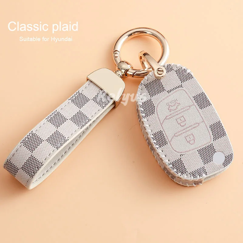 

Leather Car Remote Key Cover For Hyundai ix35 ix45 ix25 i10 i20 i30 HB20 Sonata Verna Solaris Santa Elantra Mistra Accessories