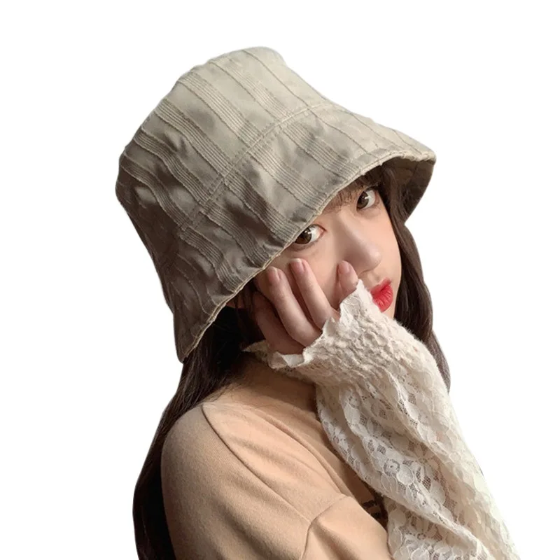 

Весенне-осенняя Женская двусторонняя полосатая Панама, Женская Повседневная Студенческая шляпа в рыбацком стиле