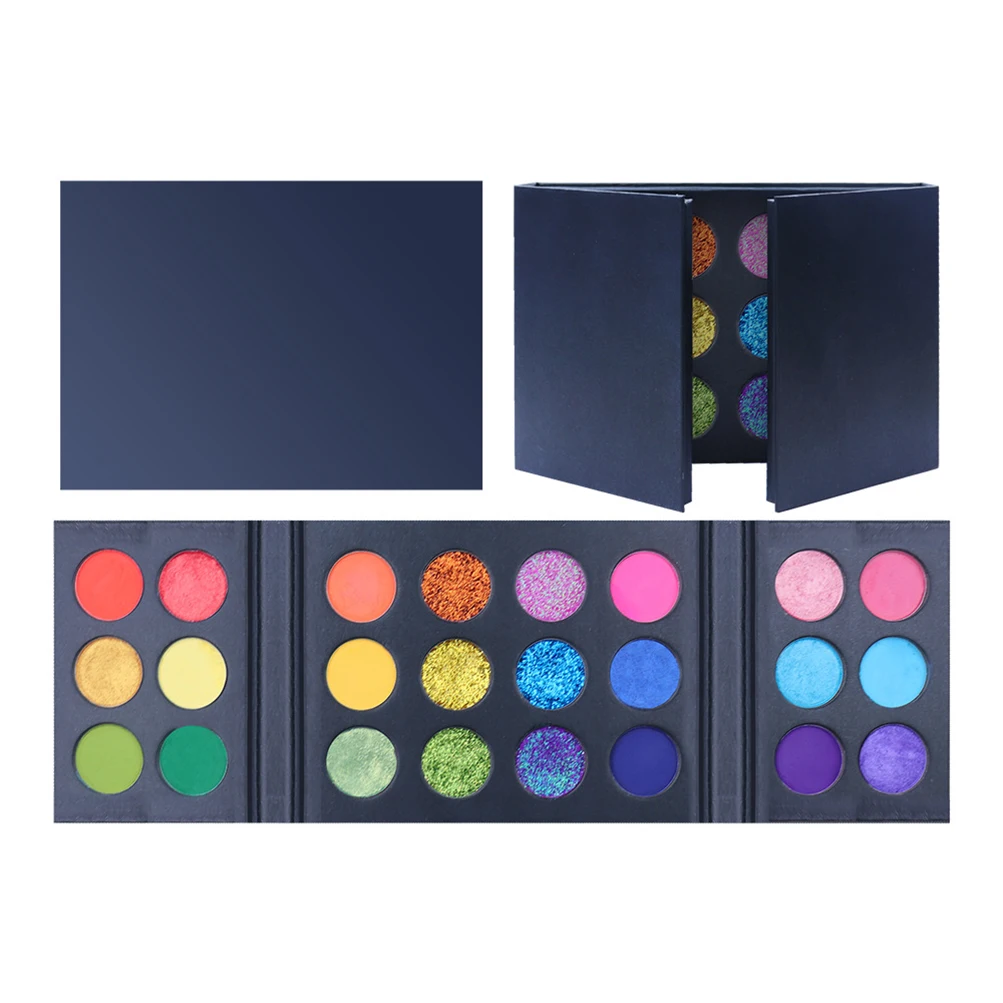 

New 24 Colors Colorful Double-door Eyeshadow Palette Private Label Matte Shimmer Glitter Customized Eye Shadow with Your Logo